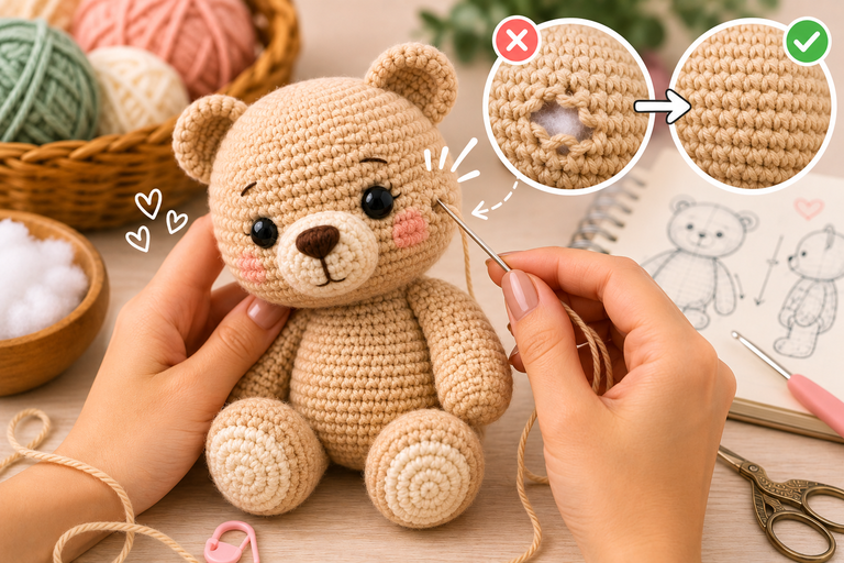 How to Fix Loose Stitches After Finishing Amigurumi