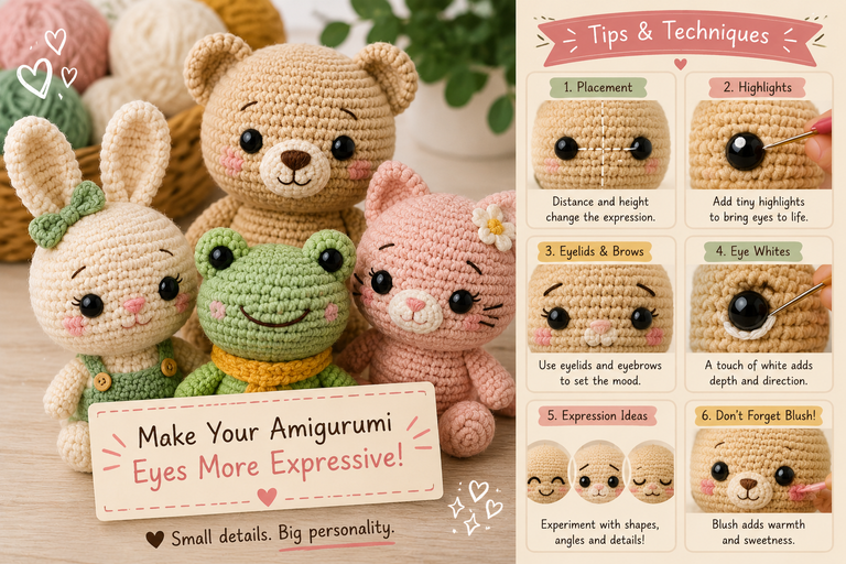 How to Make Amigurumi Eyes Look More Expressive