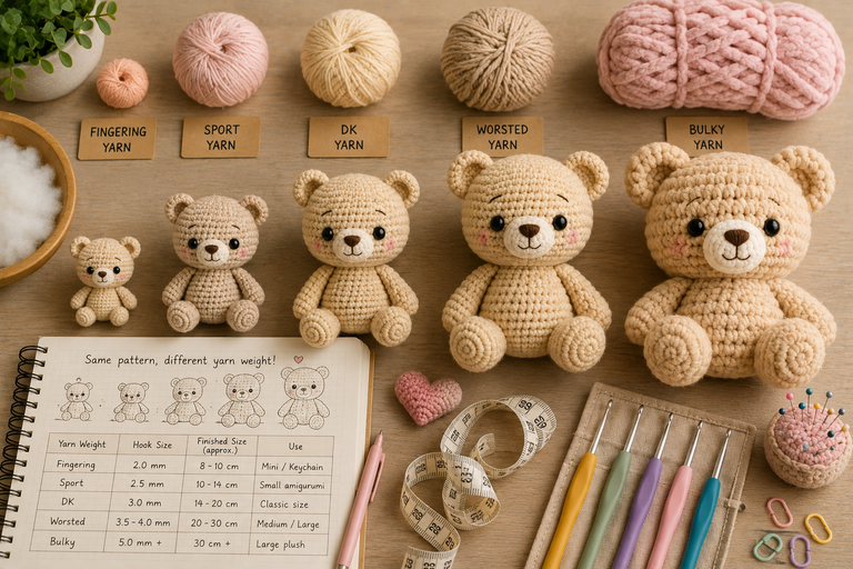 How Yarn Weight Changes the Size of Your Amigurumi